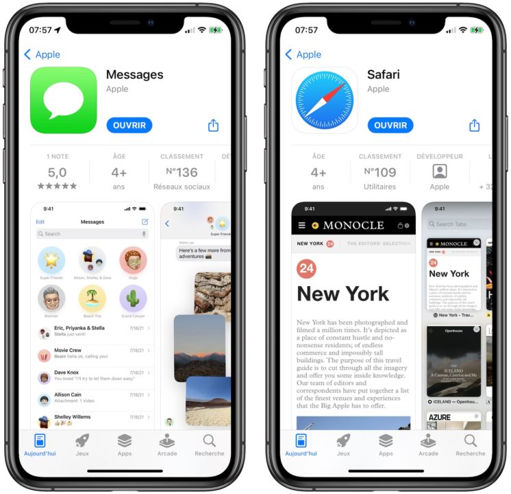App Store : Apple ajoute Safari, Téléphone et d'autres apps pour les noter