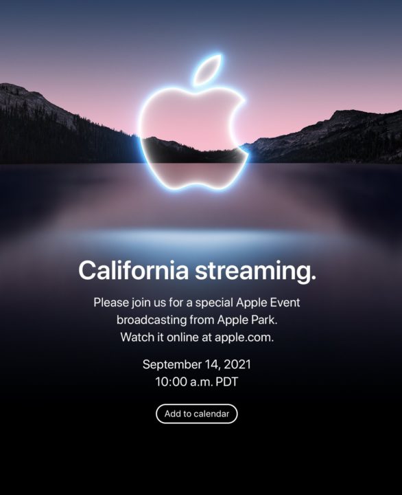 Invitation Keynote Apple 14 Septembre 2021