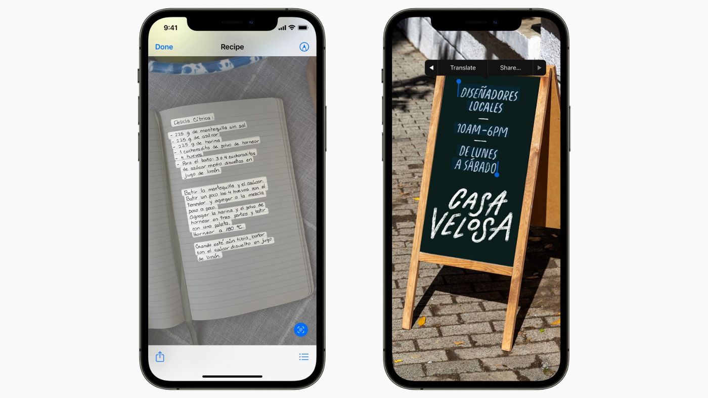 iOS 15 Texte en direct
