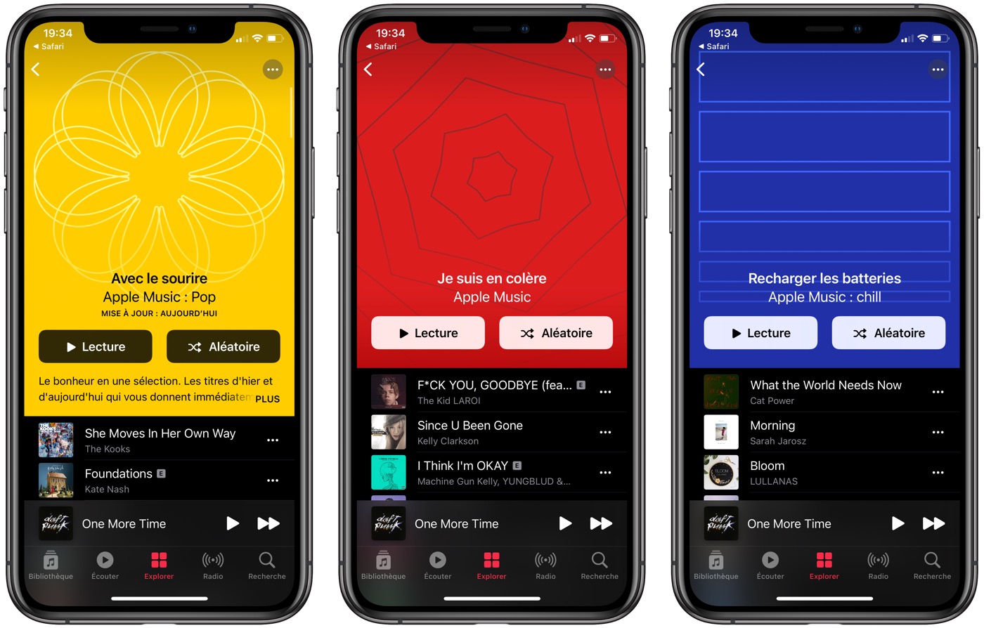 Apple Music Playlists Humeur Activite