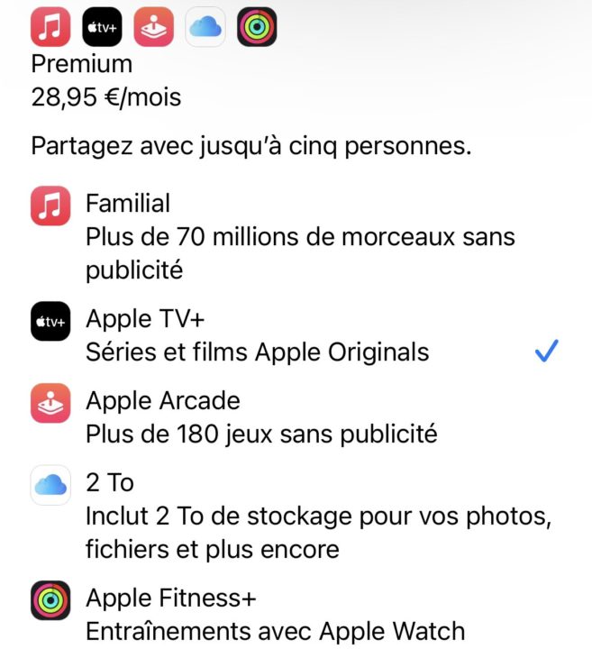Apple One Premium Detail Francais