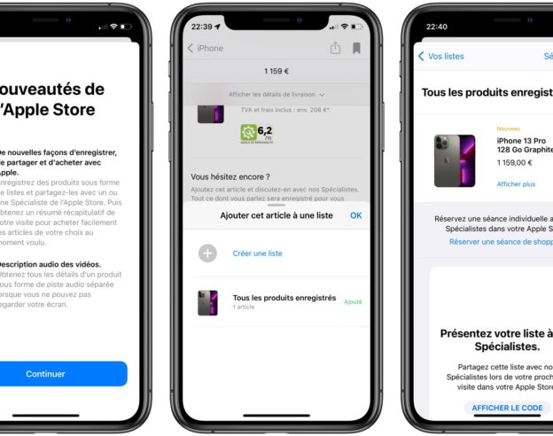 Application Apple Store Liste Produits Enregistres