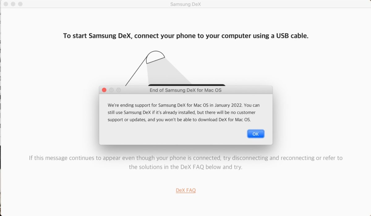 Fin Support Samsung DeX Application Mac