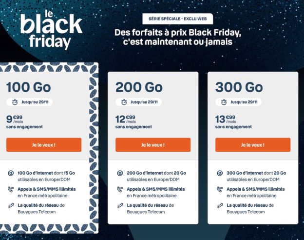 Forfaits Bouygues Telecom Promo Black Friday 2021