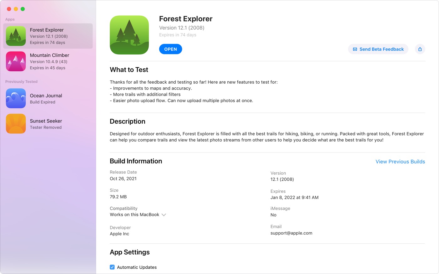 TestFlight Application Mac