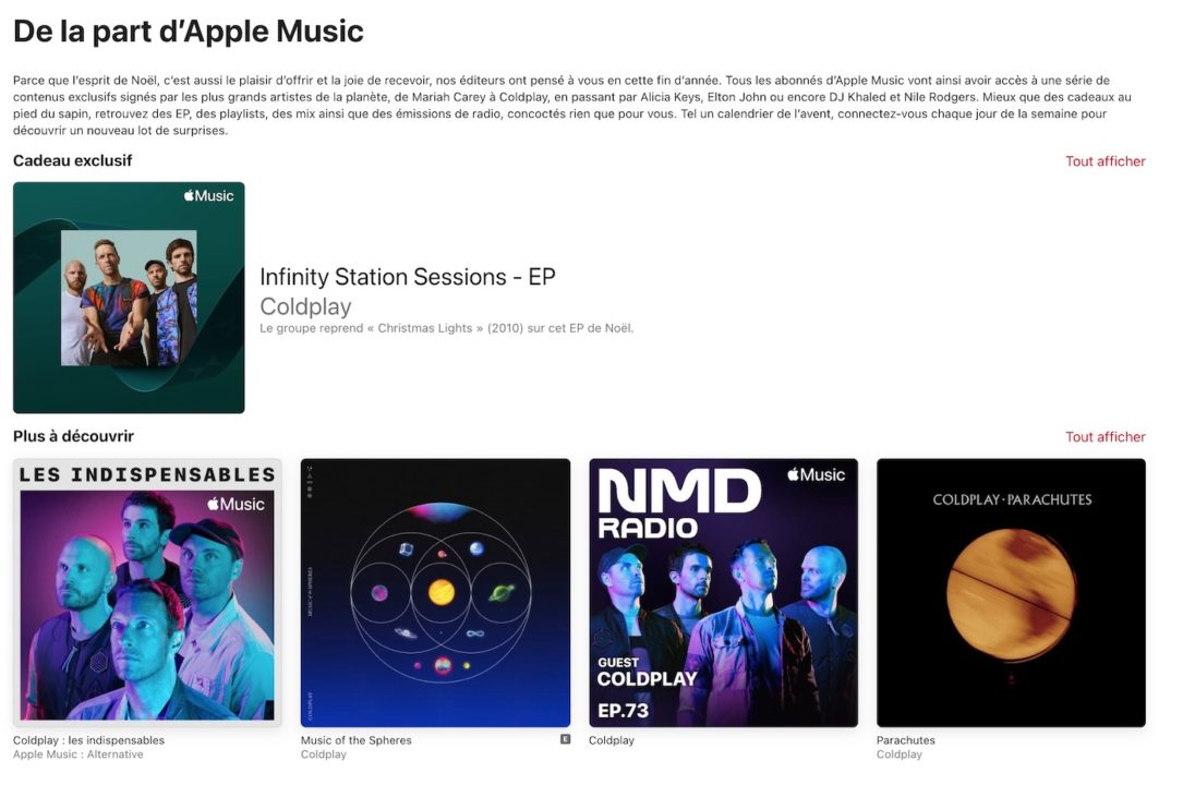 Apple Music Cadeaux Abonnes Noel 2021
