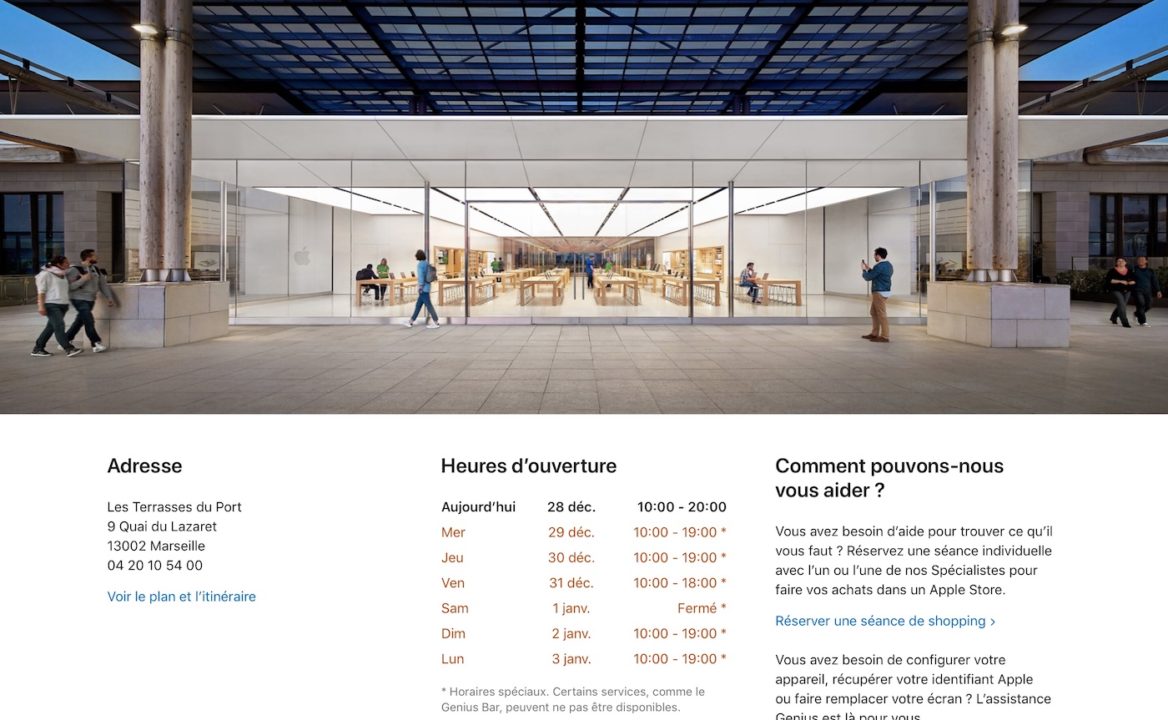 Apple Store Marseille Horaires Speciaux Decembre 2021