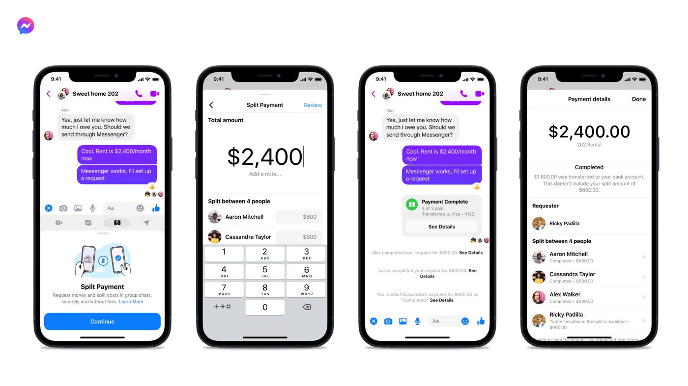 Facebook Messenger Partage Paiement Remboursement