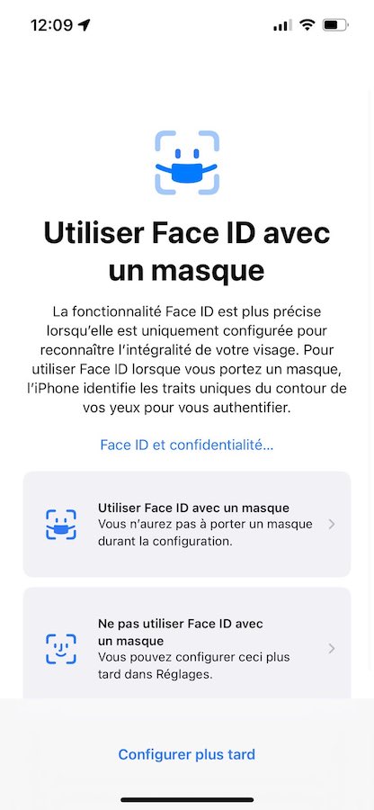 iOS 15.4 Face ID Masque