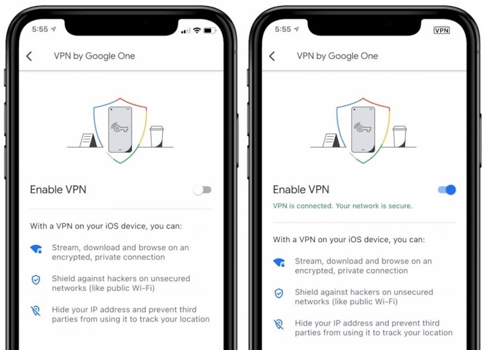 Google One VPN iPhone