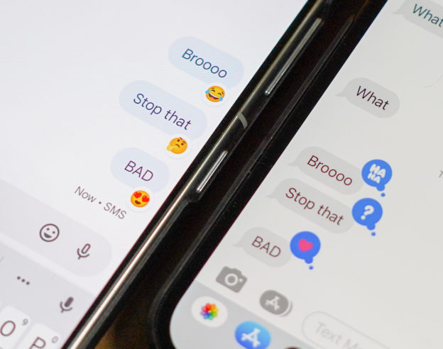 Reactions iMessage sur Android Google Messages