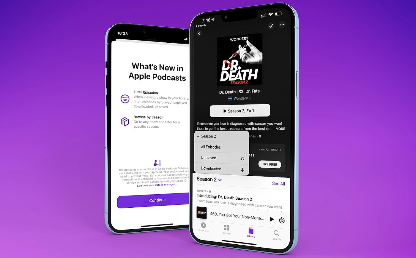 iOS 15.4 Beta 3 Podcasts Filtres