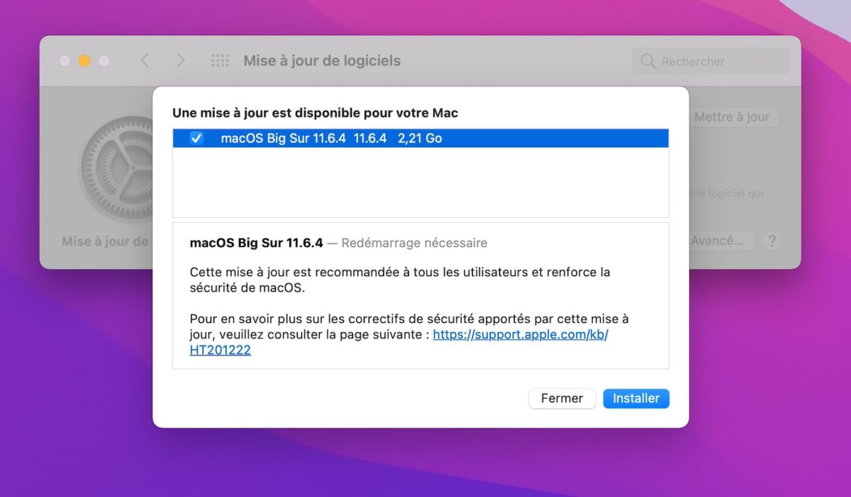 macOS 11.6.4 Disponible