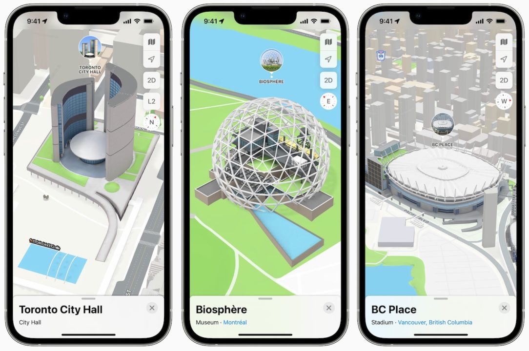 Apple Plans Cartes 3D Canada