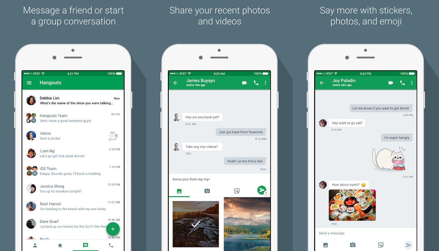 Google Hangouts Application iPhone