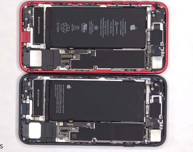 Interieur Batterie iPhone SE 2 2020 vs 3 2022