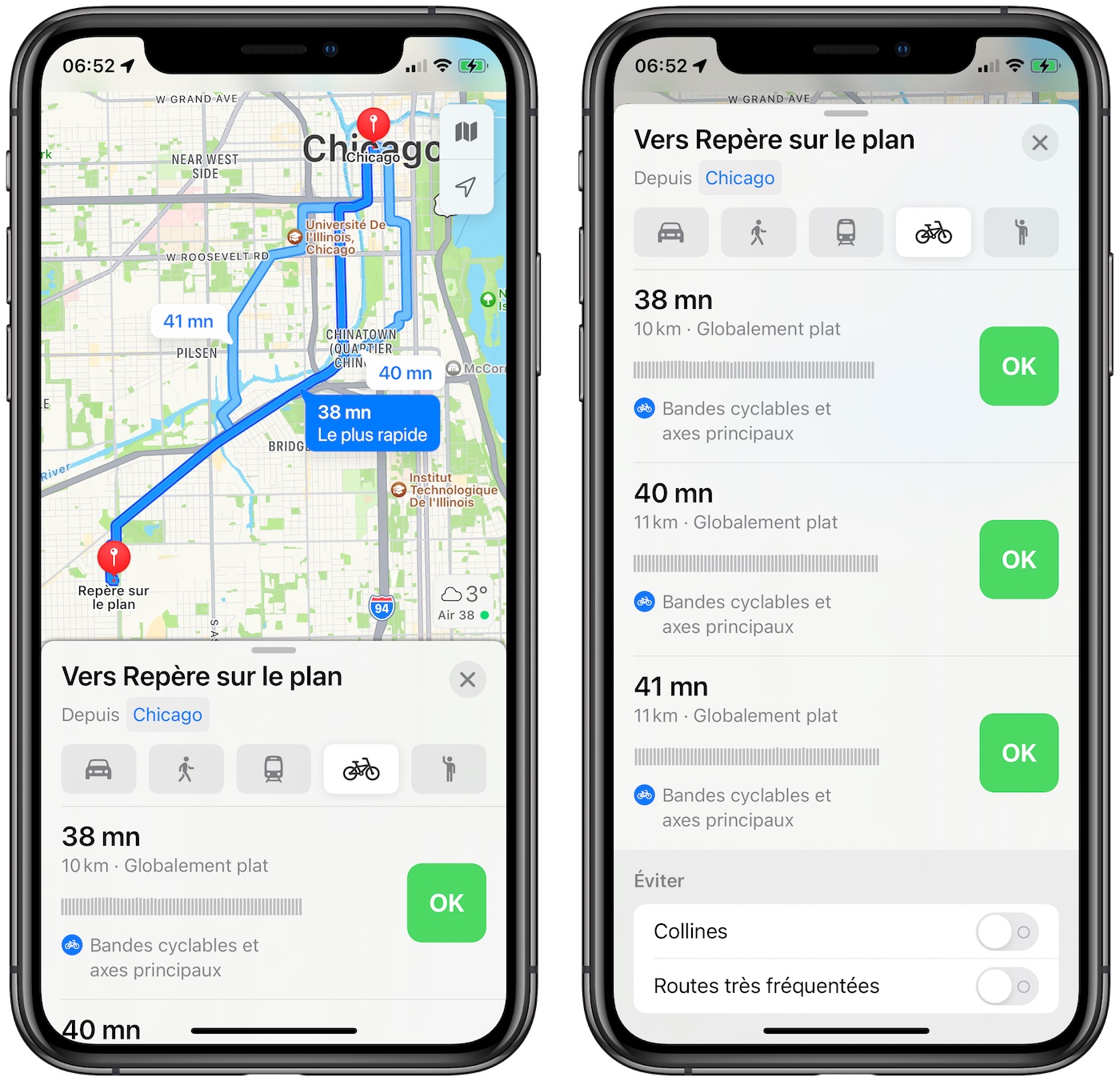 Apple Plans Itinéraire Velo