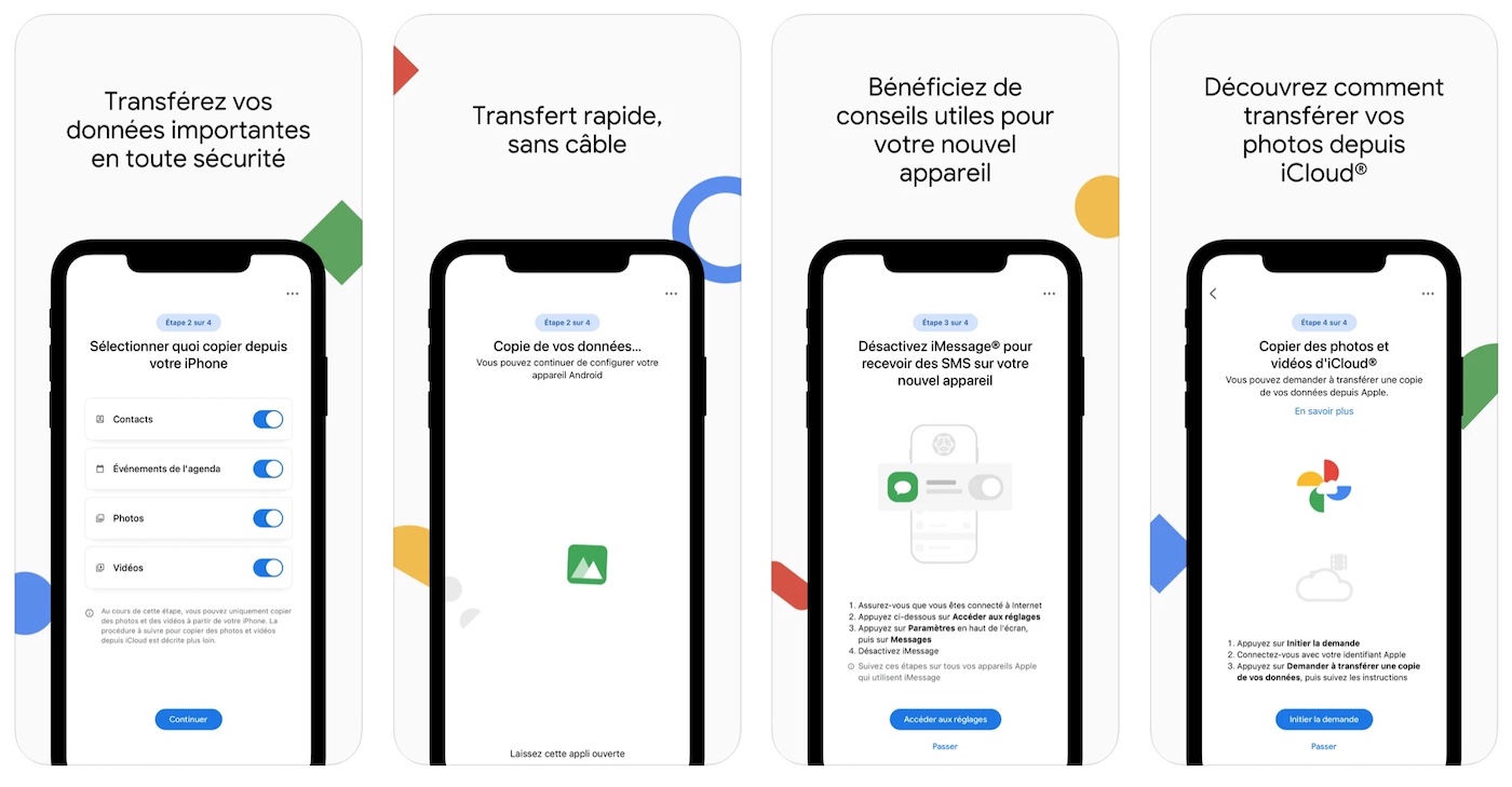 Passer à Android Application Google