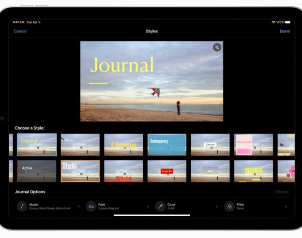 iMovie Application iPad Storyboard