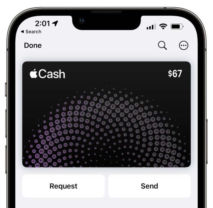 iOS 15.5 Apple Pay Cash Boutons Demander Envoyer