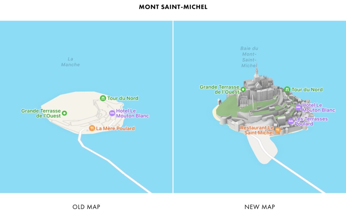 Apple Plans France Cartes Ameliorees Mont Saint-Michel