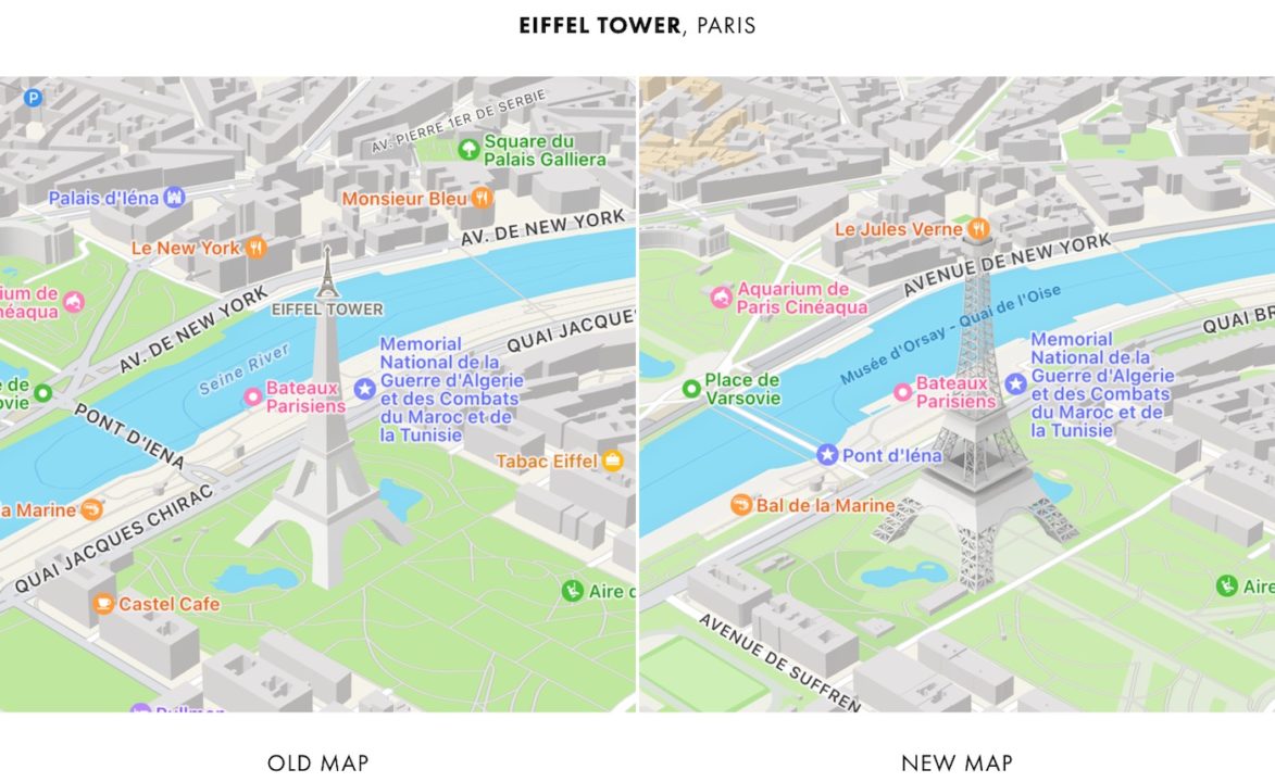 Apple Plans France Cartes Ameliorees Tour Eiffel