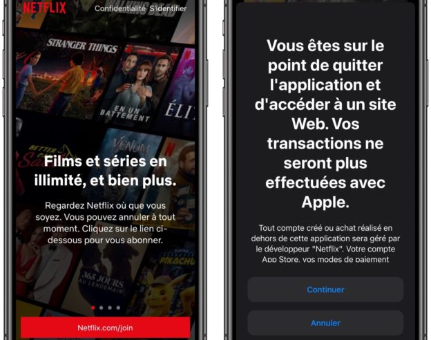 Netflix Application iOS Lien Externe