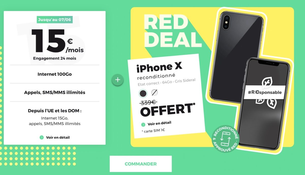 SFR RED Promo iPhone X Offert