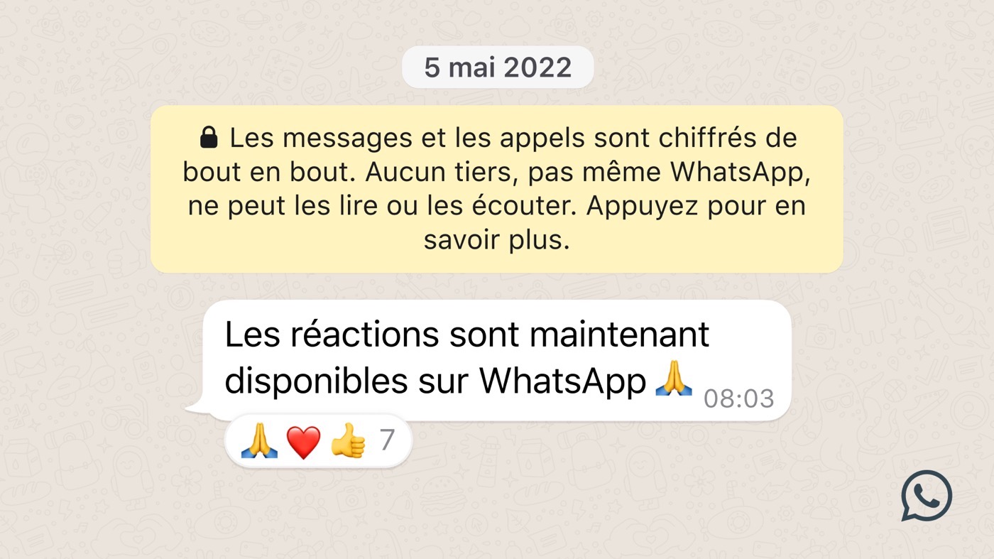 WhatsApp Reactions Message