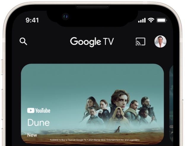 Google TV Application iPhone Recadree