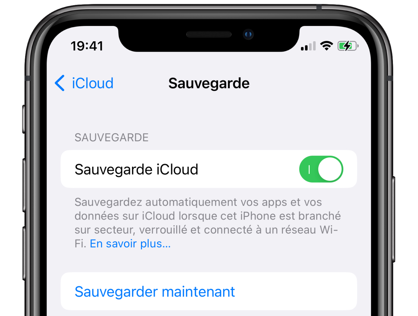 Sauvegarde iCloud