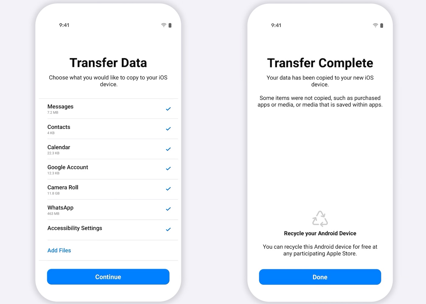 Transfert WhatsApp Android vers iOS