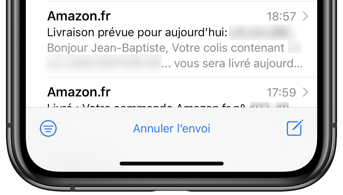 iOS 16 Annuler Envoi Email