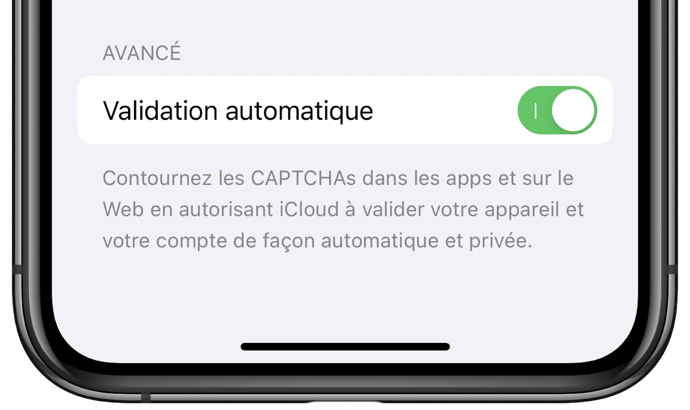 iOS 16 Contourner CAPTCHA Option