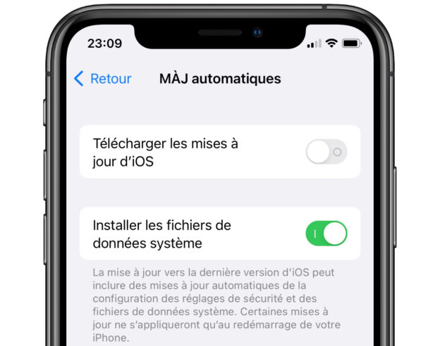 iOS 16 Option Correctifs de Securite Mise A Jour