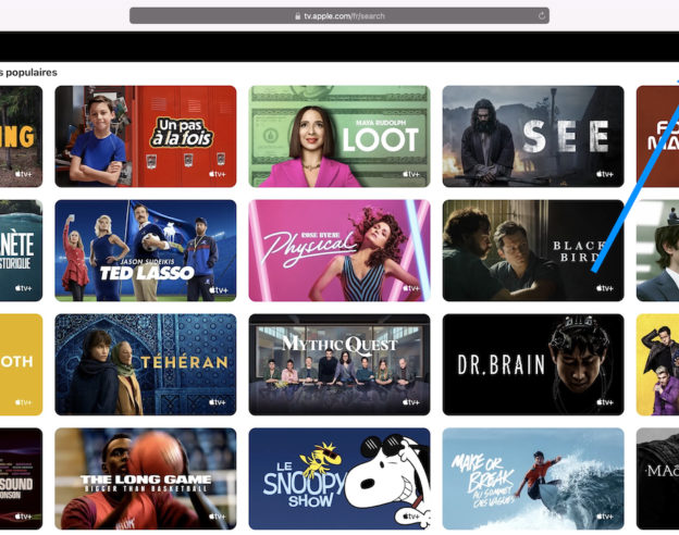 Apple TV Plus Site Web Barre Recherche
