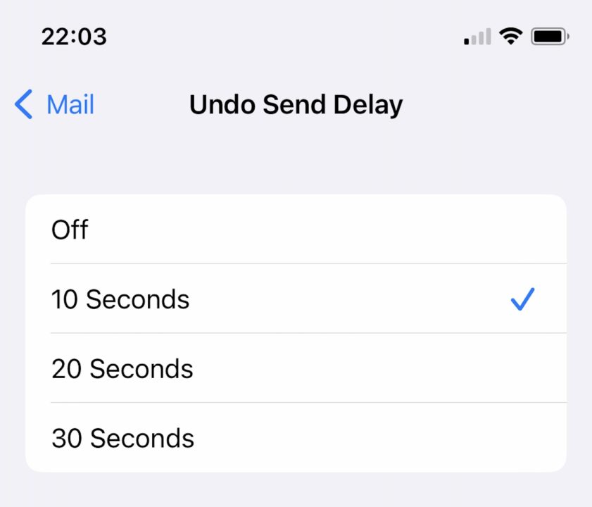 iOS 16 Beta 4 Duree Annuler Envoi Mail