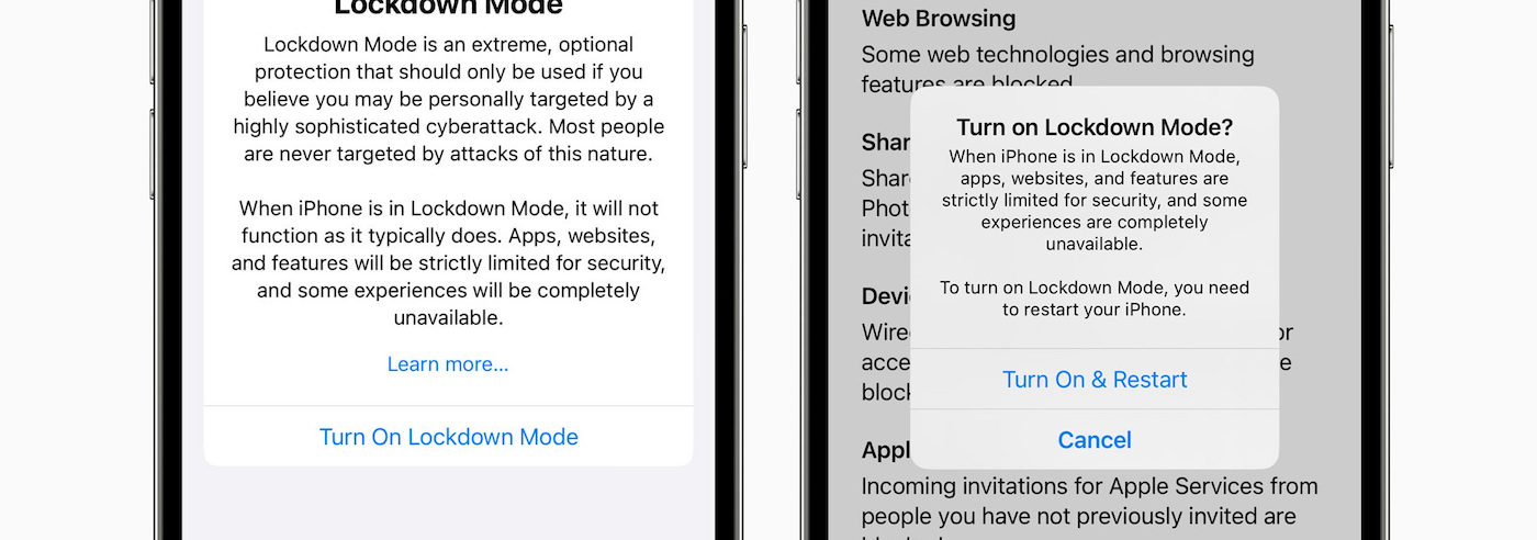 iOS 16 Mode Lockdown Isolement