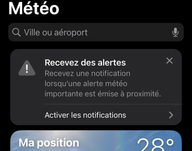 iOS 16 beta 4 alerte critique meteo 1