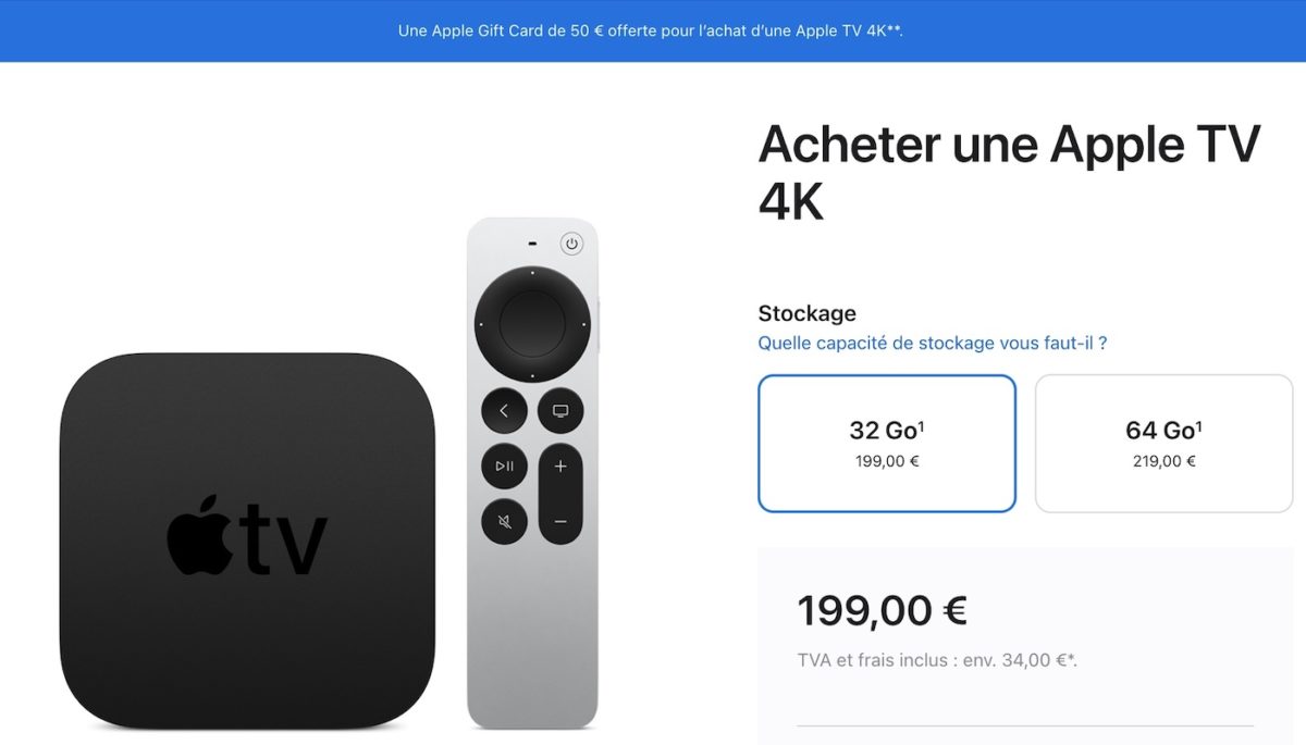 Achat Apple TV Carte Cadeau 50 Euros