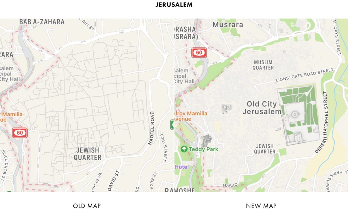 Apple Plans Nouvelles Cartes Israel Jerusalem