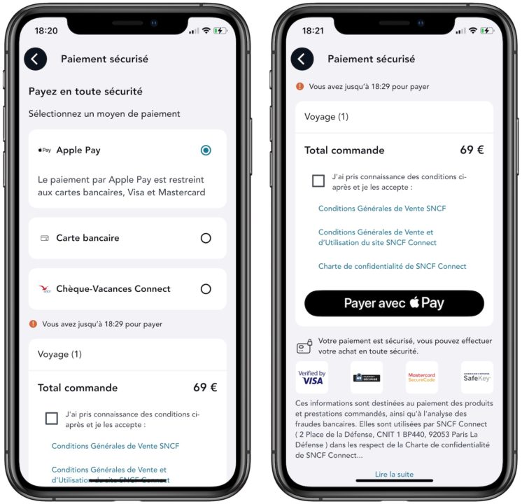 SNCF Connect Apple Pay