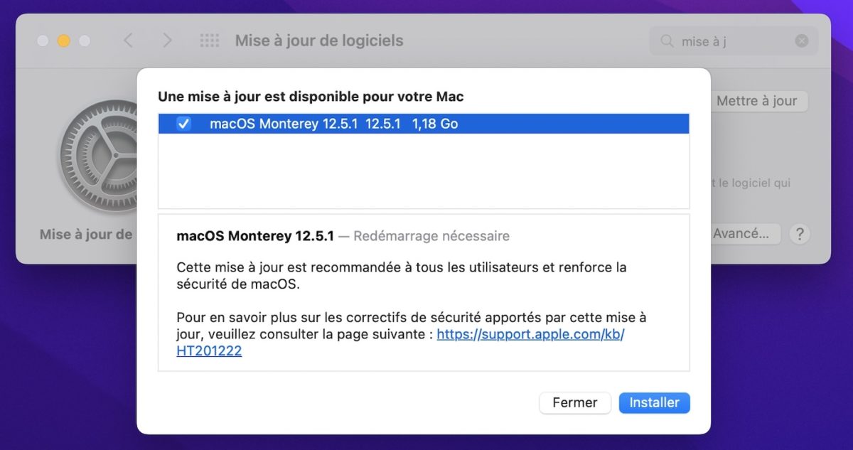 macOS 12.5.1 Disponible