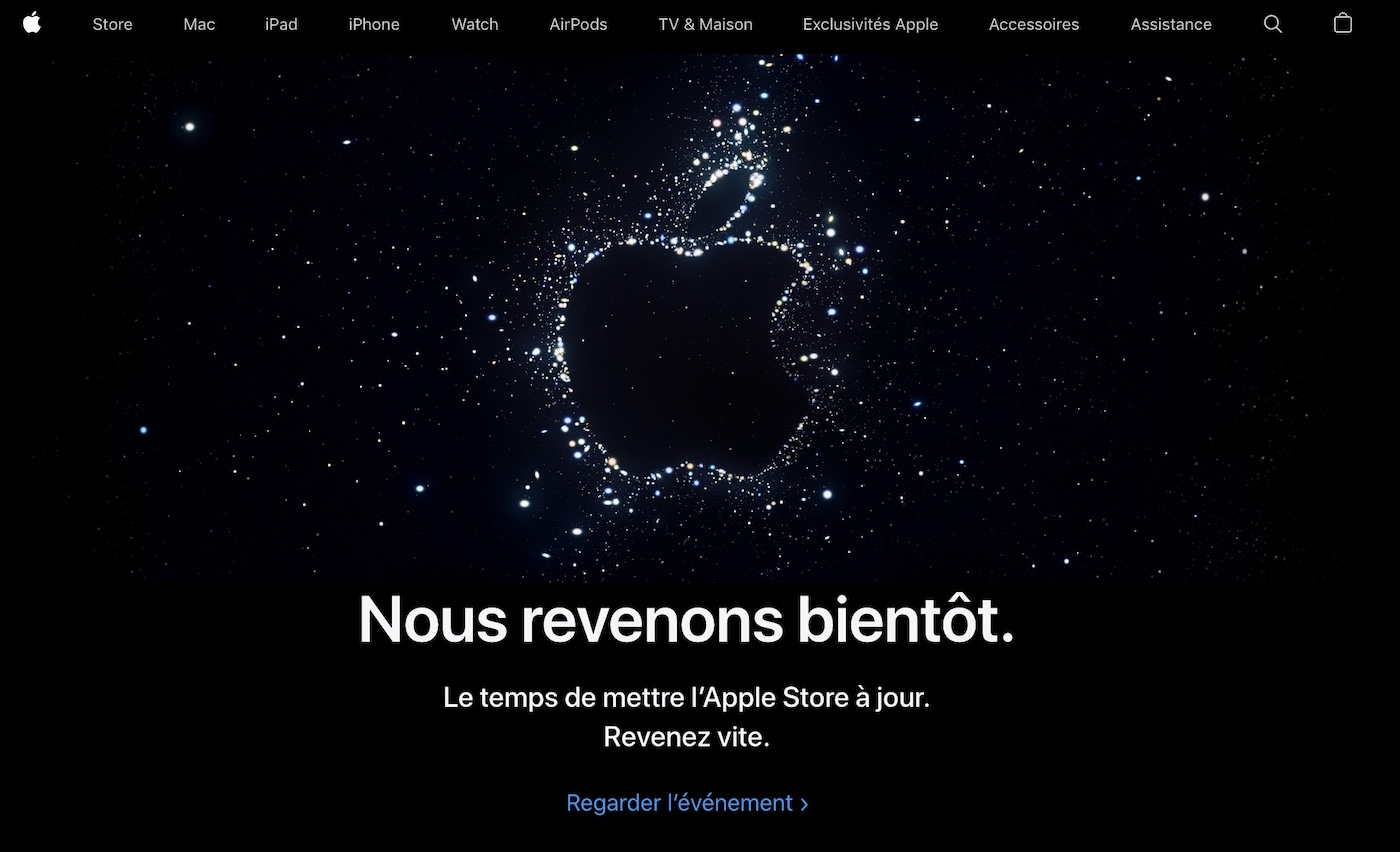 Apple Store En Ligne Ferme Keynote Septembre 2022
