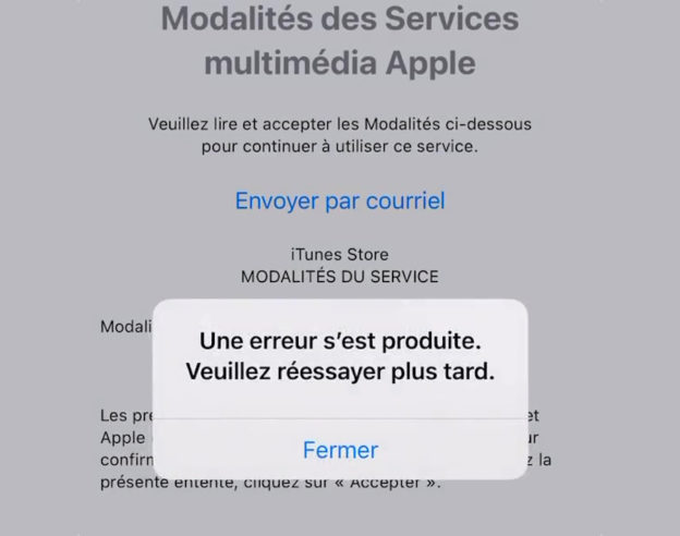 Bug App Store Accepter Conditions Generales