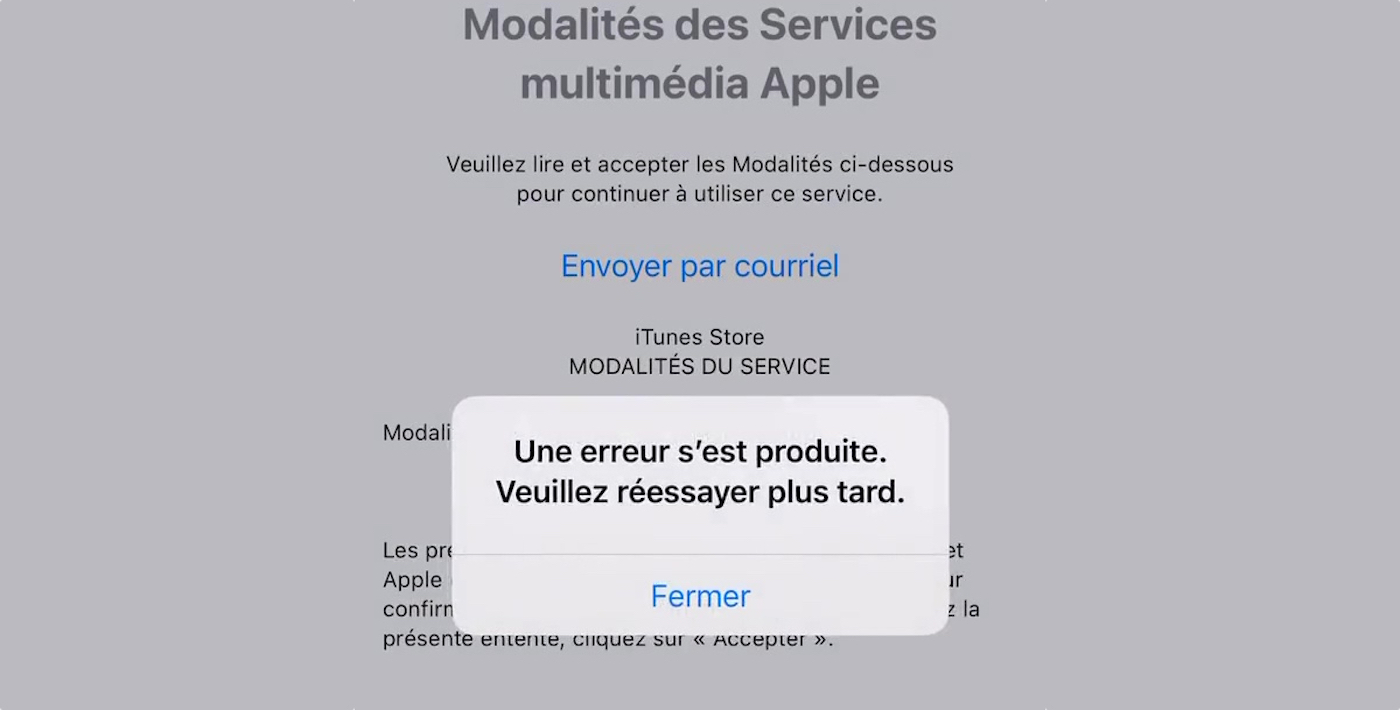 Bug App Store Accepter Conditions Generales
