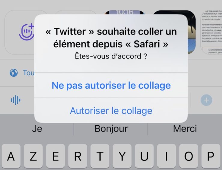 iOS 16 le popup régulier pour le copiercoller est un bug, reconnaît