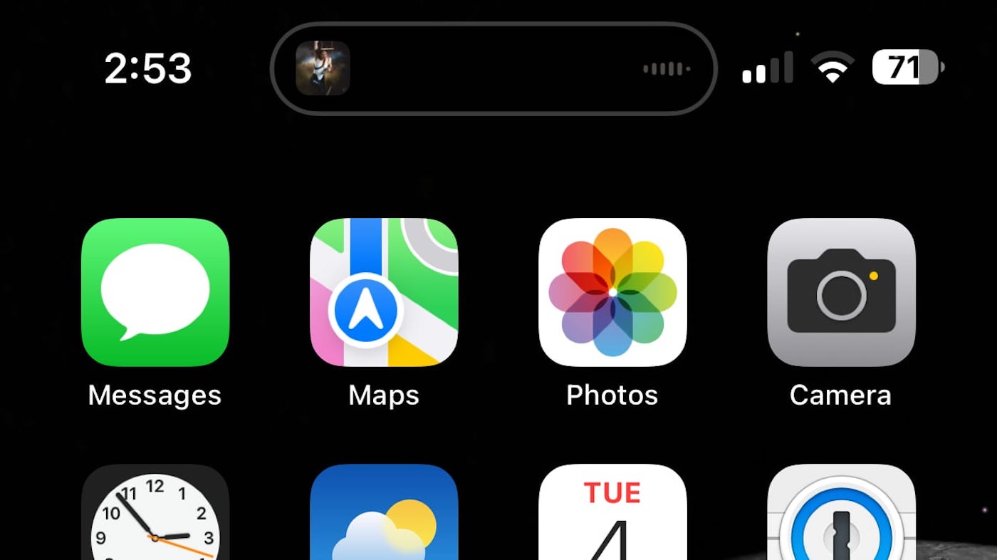 iOS 16.1 Beta 4 Dynamic Island Bordure Grise 2