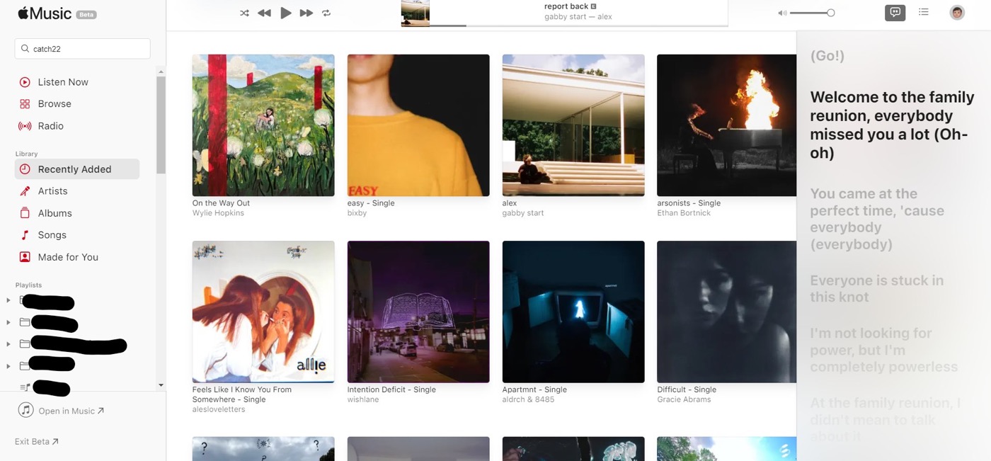 Apple Music Web Beta Paroles