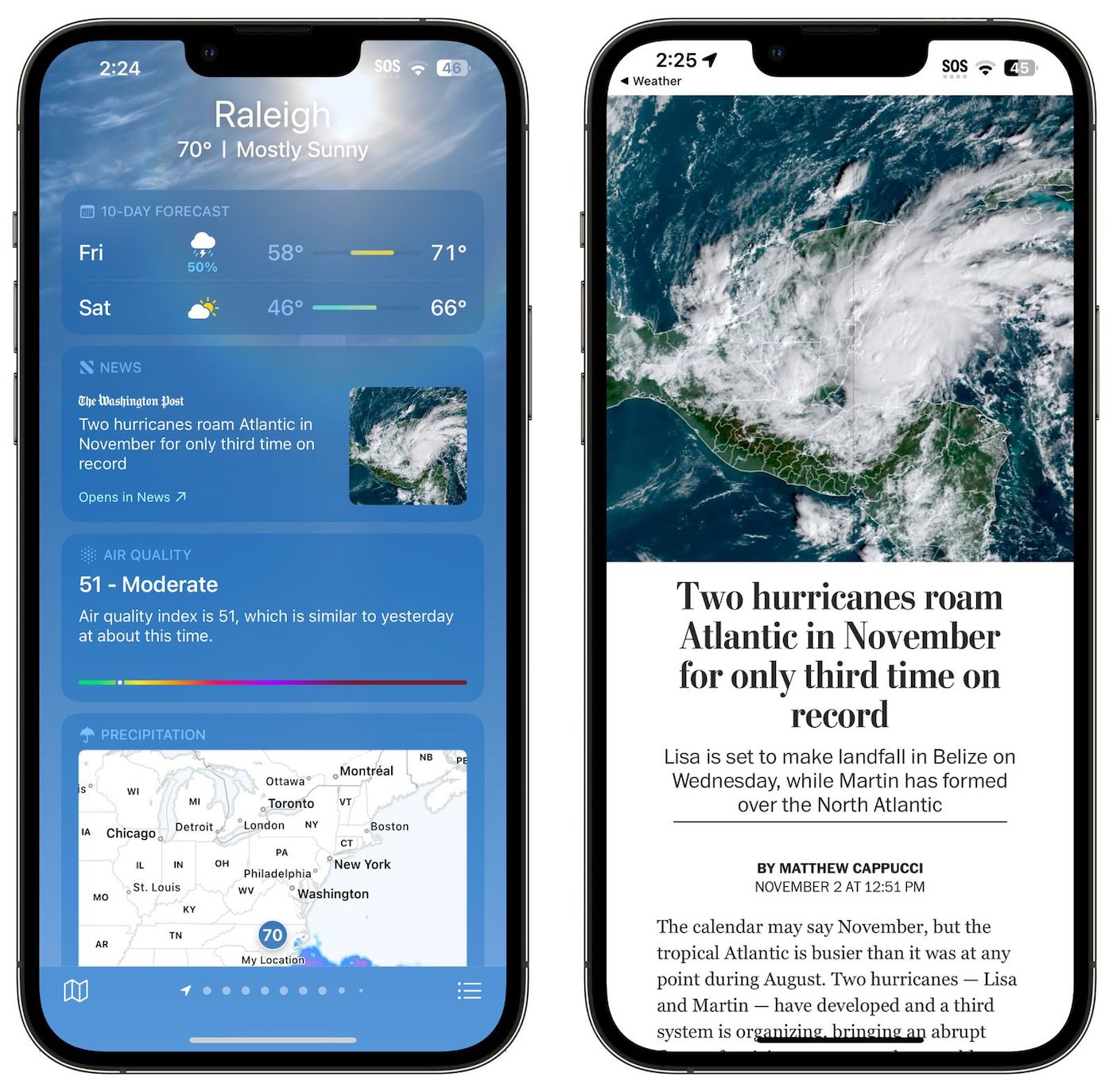 iOS 16.2 Application Meteo Integration Apple News